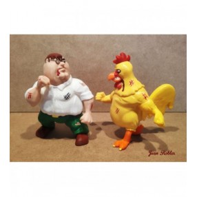 Peter Griffin y el pollo Ernie impreso en 3D