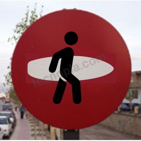 Surf traffic sign sticker