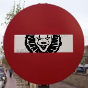 señales señal de trafico Signs traffic Street Art Prohibido el paso payaso IT