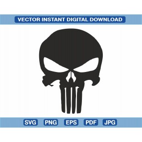 punisher Skull vector download svg, png, eps, pdf, dxf, clip art, Cricut, Silhouette Cut File, Vector Vinyl Decal