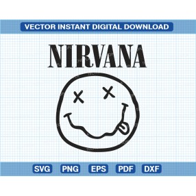 Nirvana Nevermind Logo musical, diseño, smiley nstant Download files