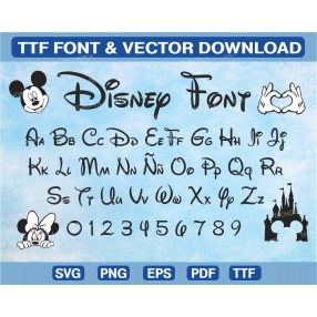 Disney font TTF vector Cut File SVG, archivos descargables, diseño vectorial