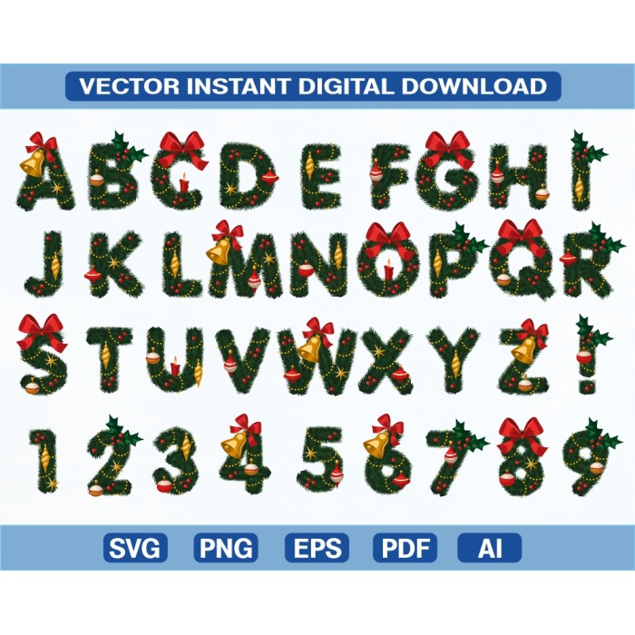 Letras de Navidad en formato vectorial para descargar.