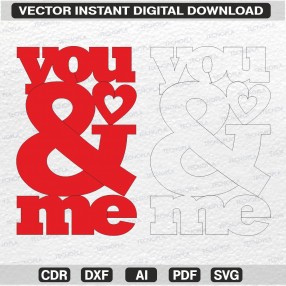 You&me corte hilo caliente vector, vectorizado
