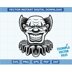 Scary clown vectorized,...