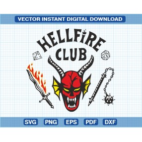 hell fire Stranger Things vector eddie munson logo vector