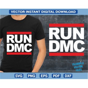 RUN DMC logo SVG vector, Silhouette, Cricut, cameo