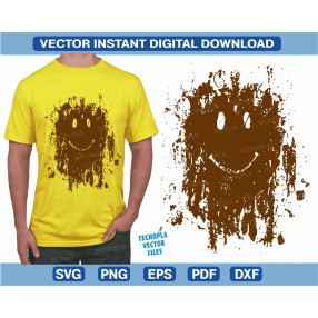 Smiley Face Forrest Gump T-shirt vector, vectorized