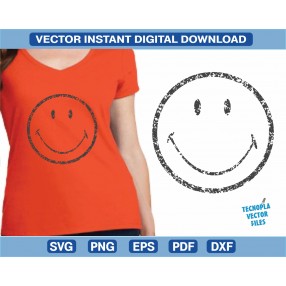Blurred smile face T-shirt vector, vectorized