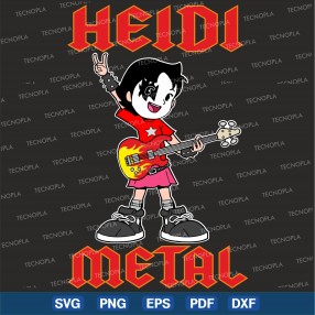 Heidi metal camiseta negra vector, vectorizado