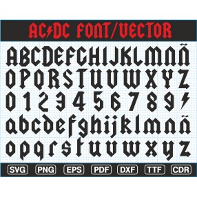 ACDC font, letras, vectorizado, vector files, logo