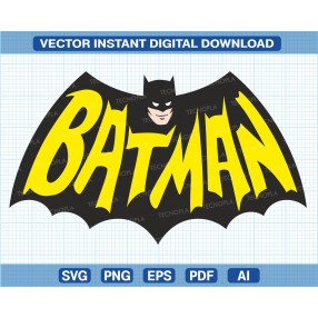 Batman retro logo SVG, PNG, EPS, PDF, AI