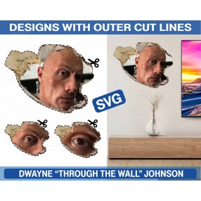Dwayne the rock Johnson watches you through the wall vector files, svg File, logo, Silhouette, Cricut, Cameo,