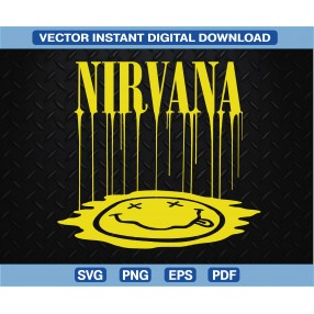 Nirvana SVG ,vector, Silhouette, Cricut, cameo
