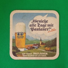 Posavaso Paulaner  posavasos antiguo cerveza, antiker Bierdeckel antique beer coaster