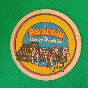 Posavaso Arcobräu posavasos antiguo cerveza, antiker Bierdeckel antique beer coaster
