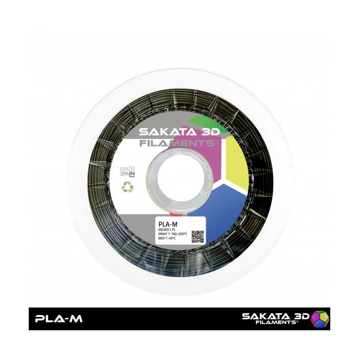 Filamento PLA-M (MATE) NEGRO 1.75 mm 1000 g SAKATA