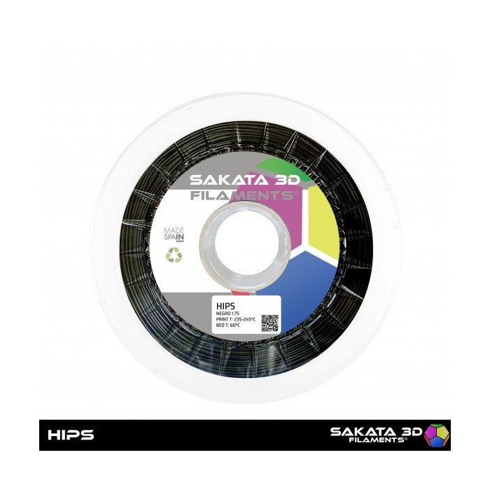 Filamento HIPS NEGRO 1.75 mm 1000 g SAKATA